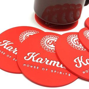 Mats Pads Custom Eco-Friendly Silicone Glass Drink Cup Coasters Sets Promotion Gifts Mats Pads J240514