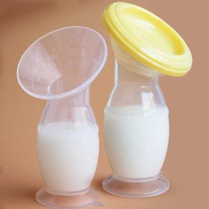 Bröstpumpar 90 ml Silikon Manuell amningspump för spädbarnsmatning BPA Non Suction Cup Lövproduktion Mjölk Extractor för spädbarnsunderlagning D240517