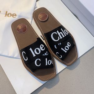Top Designer Sandals Woody Mule Plat Slides Designer Canvas Slippers буква сандалия тапочка Обувь Случайная толстая сеть.