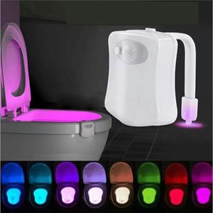 16 kolorów Pir Motion czujnik toaleta Nocna światło wodoodporne do toalety Lampa LUMINARIA LAMPA WC Lampka toaletowa