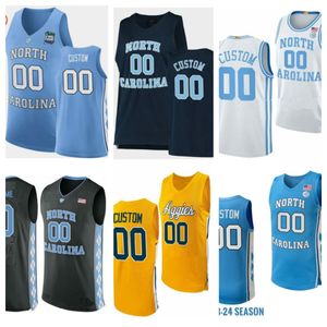 Carolina do Norte Tar Heels Garrison Brooks 23 Michael J Caleb Ellis College Basketball Custom Qualquer Número Número UNC Homens Mulheres Juventude todas as camisas costuradas