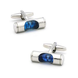 Cuff Links Wholesale and retail of mens horizontal cufflinks made of high-quality brass material with blue gradient design