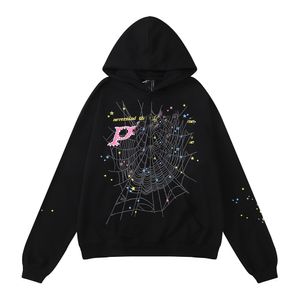 Kadın Hoodie Mens Hoodies Tasarımcı Pembe Örümcek Kapüşonlu Sweatshirt Kaliteli Sweatshirt Çift Kazak Giyim Moda Takibi Siyah Beyaz Web Grafik S-2XL