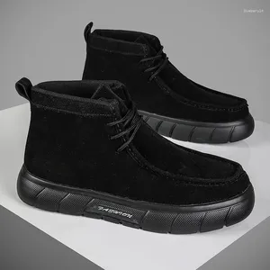 Sapatos casuais Inverno Botas de couro de outono de casal, tênis de caminhada de estilo respirável BOOT PLUSH CHIDE PARA HOMENS MULHEROS OUTRO