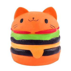 Decompression Toy Squishy Cartoon Cat Burger Scented Slow Rising Squeeze Toys Exquisite Childrens Group Soft Decompression Fun Toys Relax 10 * 8cm WX