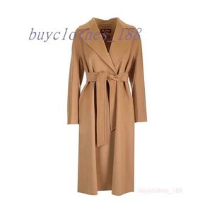 Kvinnorjackor Wool Blend Coats Designer Trench Coat 2024 Ny Spring Autumn Mid Length Korean Fashion Winter Clothes With Belt H4DM