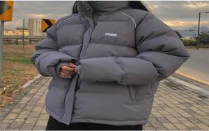 New winter Korean fashion FCMM short down cotton padded jacket Korean jacket men039s and women039s same bread coat thickened5291265