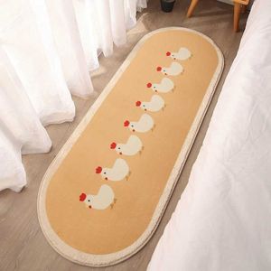 Carpets Minimalist bedroom bedside floor mat imitation sheep cake velvet oval tatami study coffee table printed carpet H240517 TXX9