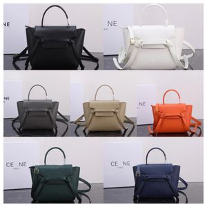 2024 NY 1 1 Nano Belt Shoulder Bag Luxury Handbag Ava Fashion Lady Designer Women Pochette Real Leather Clutch Purse Crossbody Bags Top Handle White Strap