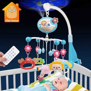 Andra leksaker Baby Crib Mobile Joystick Toy 0-12 månader gammal baby roterande musikprojektor nattljus sängklocka Utbildning Nyfödd gåva