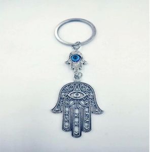 Fashion Jewellery Angel Wings Evil Eye Hamsa Fatima hand Charm DIY KeychainSilver Tone Key Chain Keyring Fashion Pendant Jewelry 3957138