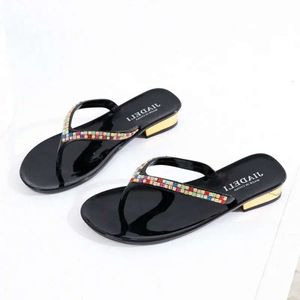 Fashion Summer Slipper Beach Slifor Flip Flip con Shinestones Women Sandals Scarpe casual D3XB# 40 S ABA8