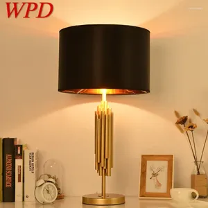 Table Lamps WPD Contemporary Dimming Lamp LED Creative Classics Black Lampshade Desk Light For Home Living Room Bedroom
