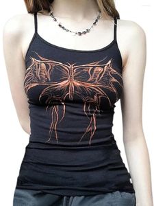 Tanques femininos Mulheres Y2K SPAGHETTI GOTHICA CAMISOLE CAMISOL