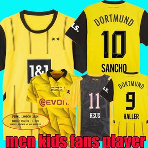 23 24 25 Sancho Soccer Jerseys Reus Dortmunds 50 عامًا في Westfalenstadon Special 2024 2025 Borussia Soccer Haller Football Shirt Men Kids Kids Kit