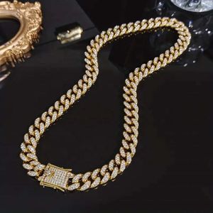 HIP HOP jewelry sterling sier Men's Link Chain Miami moissanite diamond Cuban Necklace