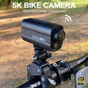 Спортивные видеокамеры 5K Action Camera Road Bike Мотоциклевые шлема камера Anti Shake Riding Bicycle Drive Рекордер со светодиодным светом Wi -Fi Sport DV J240514