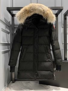 Projektantka kurtka damska parkas wersja średniej długości puffer w dół zima grube ciepłe płaszcze wiatroodporne streetwear xs-2xl