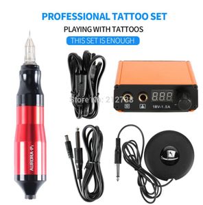 Professional Tattoo Rotary Pen Mini Tattoo Kit Machine Pedal Set Tattoos Supplies Accessories B75223465