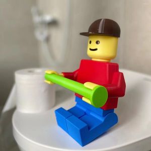 Kancalar 3D Yapı Taşları Doku Tutucu Kutu Baskı Robot Tuvalet Rulo Kağıt Tüp Kapağı WC Depolama Ev Banyo Dekorasyonu