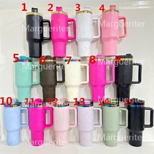 Designer Mugs 40oz Cup Fashion Letters Tumbler With Handle Straw SUS304 Stainless Steel Car Cups With Gift Box