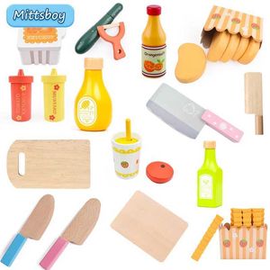 Other Magnetic Tools Kitchen Montessori Brain Hamburg Game House Simulation Seasoning Baking Wooden Education Toys