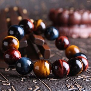 Strand Rainbow 6a Tigre Eye Stone Natural Gemstone Meditação Pulseira para homens Jóias de energia