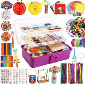 Outros brinquedos coloridos material de pelúcia Diy Montessori Tubo artesanal de contagem matemática Educação Stick Childrens Puzzle Toy