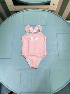 Moda dziewczęta stroje kąpielowe Summer Child Beach Bikini rozmiar 80-130 cm list drukujący dzieciak jednorazowy projektant strojów kąpiel