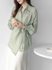 Camisa Polos feminina Sleeved Spring e Summer Sun Protection Diagonal