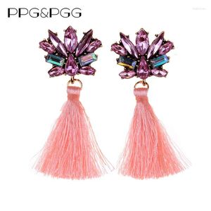 Dangle Ohrringe PPGPGG 2024 Charm Style Bohemian Tassel Ohrring Drop Frauen Fransen Bijoux Quasten -Tassle Statement