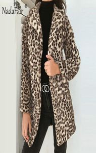 Frauen Langarm Langarm Leopard gedruckt Kunstpelzmäntel Winter warm dicke lange Fell weibliche Jacken Schichten 7926731