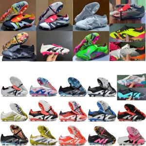 Send With Bag Quality Football Boots 30th Anniversary 24 Elite Tongue Fold Laceless Laces FG Mens Soccer Cleats Comfortable Training Leather Football Shoes kids1