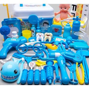 Outros brinquedos infantis de jogos de documentos de jogo meninos e meninas enfermeira simulada Stephoscope Injeção Caixa de ferramentas médicas em casa