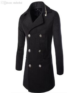 FALL2016 Casual Fashion Mens Jackets and Coats Duffle Płaszcz Stylowy w stylu brytyjskim samotnym płaszczem męskim płaszcz wełniany płaszcz 3208011819