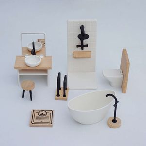 1/12 Simulation Waschbecken Badewanne Toilettenmodell Dollhouse Badezimmer Dekor Puppen Haus Miniaturmöbelzubehör