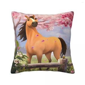 Pillow Spirit Riding Free Horses Pillowcase Printed Polyester Cover Decorations Anime Case Bed Square 45X45cm