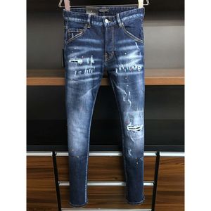 Men's Jeans Classic Fashion Man Hip Hop Rock Moto Mens Casual Design Ripped Distressed Skinny Denim Biker 6873 dsquares dsqureditys 2 dsquards F230