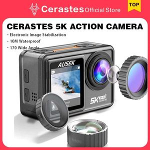 Videocamere Azione Sports CeraStes Camera 5K 4K 60fps EIS Interchangeable Lens 48MP Zoom Electronic Stabilizer WiFi per Vlog J0520