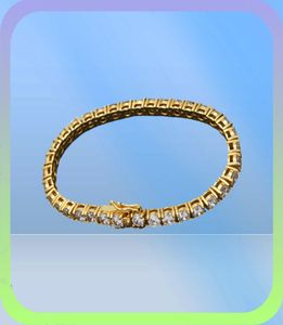 3mm 4mm 5mm 6mm 78inch Men Zircon Tennis Chain Bracelet Gold Silver Copper 1 Row CZ Chain Hip hop Bracelet3066444