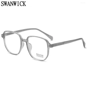 Sonnenbrillen Frames Swanwick Big Square Tr90 Acetat Brillen Männer Antiblau -Licht Brille Optische Brillen Frauen transparent grauer Mann 2024