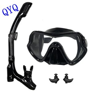 Qyq dalış yüz maskesi profesyonel dalış yüz maskesi ve dalış gözlükleri dalış kolay solunum tüp seti dalış yüz maskesi 240430