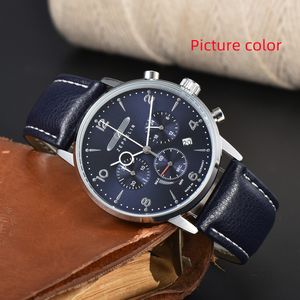 Zeppel Wrist Watches for Men 2024 Mens Watches 6つのダイヤルワーククォーツウォッチ高品質の高級ブランドクロノグラフ時計革ベルトファッションドイツ