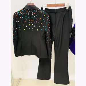 Tesco Women’s Pantsuit 2 قطعة من الماس سراويل أزياء Fashion Form