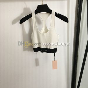 Женщины укороченные футбольные буквы Жаккард Танки Топ U Sect Sport Tops Elastic T Riserts Yoga