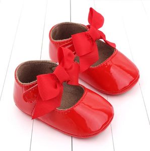 Frühlings Sommer Neugeborenes Baby Girl Schuhe Bowknot Gummi-Sohle Anti-Schlupf Erster Walker Kleinkind Performance Tanz Babyschuhe für Mädchen