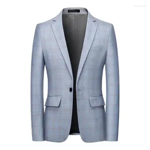 Ternos masculinos M-6xl Retro Fashion British Blazers Jacket Men Business Business Classic Suit Coat Male light cor Button único tops