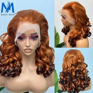 Fumi Loose Wave Human Hair Wigs For Black Women 18 Inch 300% Density 13x4 Lace Front Brazilian Bouncy Curly Remy Wig