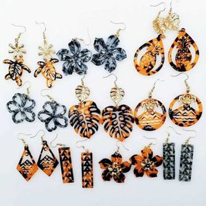 Dangle Chandelier Hawaiian acrylic Australian designer earring accessories African Polynesian jewelry earrings Womens earrings d240516