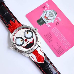 Üst Montres Kişiselleştirilmiş Erkek Moda Tasarımcısı Joker Klonu AAAA+İzle 42mm Deri Zincir Paslanmaz Çelik Yüzük Gece Işığı Su geçirmez Safir Cam Reloj Superior